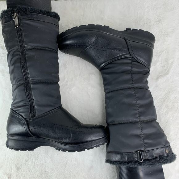 Bass Leather Faux Fur-Lined Winter Boots Women’s Size 9 Black - Picture 4 of 9